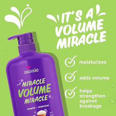Aussie Miracle Volume Shampoo, Paraben-Free, Volumizing, 30.4 oz, 4-pack