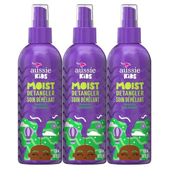 Aussie Kids Moist Detangler Spray, Sulfate & Paraben Free, Moisturizing & Tangle-Free Hair Care for Kids, Cruelty-Free, 8 Fl Oz Each, 3 Pack