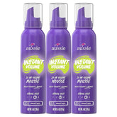 Aussie Instant Volume Mousse Triple Pack, 24-hour Volume Mousse, 6 oz