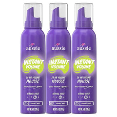 Aussie Instant Volume Mousse Triple Pack, 24-hour Volume Mousse, 6 oz