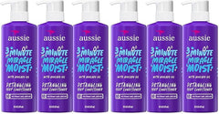 Aussie 3 Minute Miracle Moist Deep Conditioner for Dry Hair, Avocado & Jojoba Oil, Safe for Color Treated Hair, Nourishing Hydration, Silky Shine, Paraben-Free, 16 Fl Oz Each (Pack of 6)