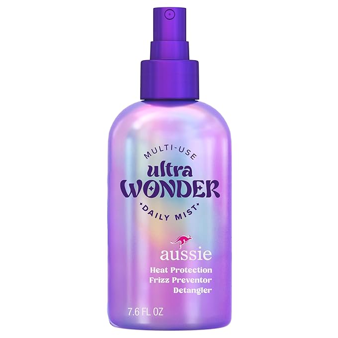 Aussie Ultra Wonder Daily Mist Lightweight Multi-Use Detangler, silicone-free, for All Hair Types and Curls, 7.6oz