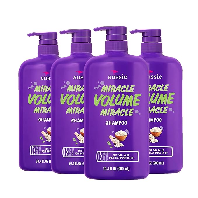 Aussie Miracle Volume Shampoo, Paraben-Free, Volumizing, 30.4 oz, 4-pack