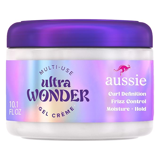 Aussie Ultra Wonder Gel Crème All-in-1 Moisturizing Hold Styler, Gel + Cream, for All Hair Types and Curls, 10.1oz