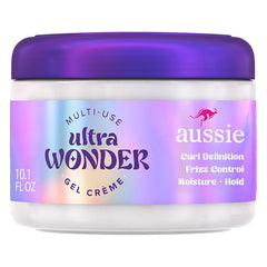Aussie Ultra Wonder Gel Crème All-in-1 Moisturizing Hold Styler, Gel + Cream, for All Hair Types and Curls, 10.1oz