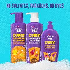 Aussie Kids Shampoo, Conditioner, and Leave-in Conditioner Bundle for Curly Hair, Sulfate and Paraben Free