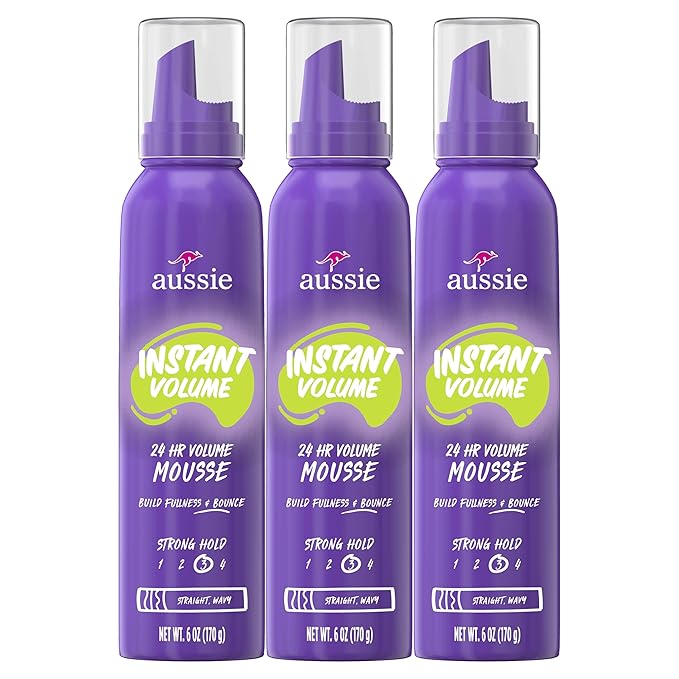 Aussie Instant Volume Mousse Triple Pack, 24-hour Volume Mousse, 6 oz